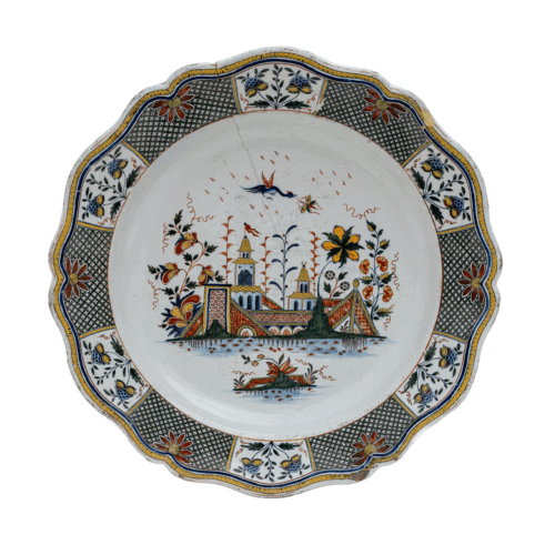 Big Dish. France, Rouen, Manufactory of Jean-Baptiste Guillibaud, around 1730