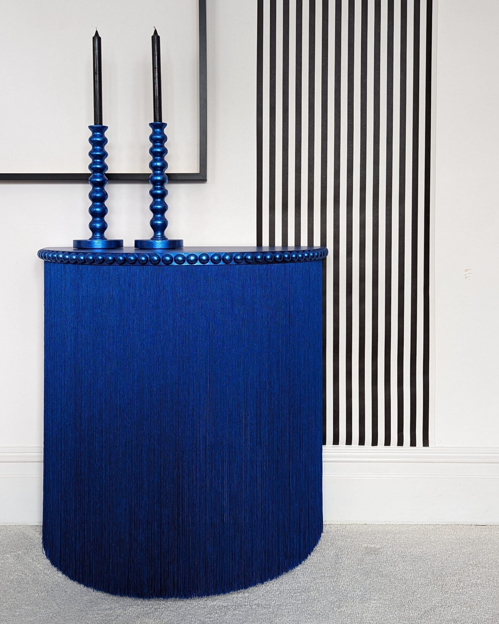 Delphine | Royal Blue Fringed Console Table