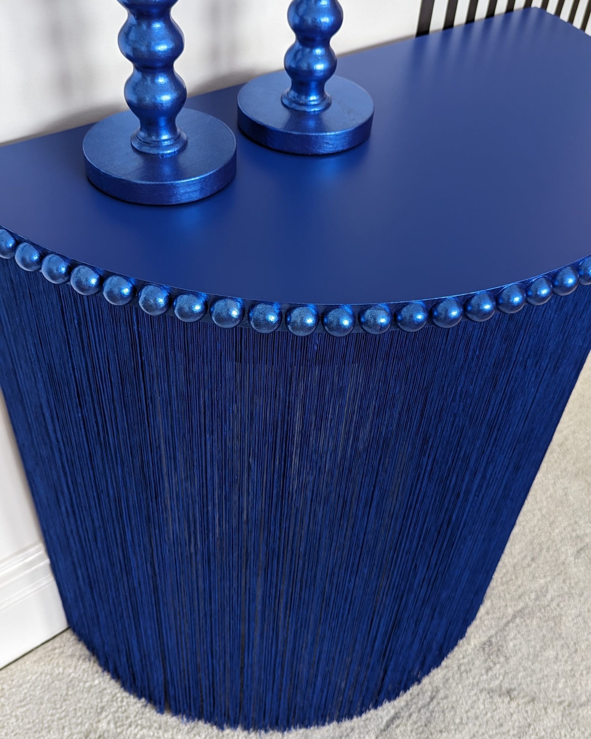 Delphine | Royal Blue Fringed Console Table
