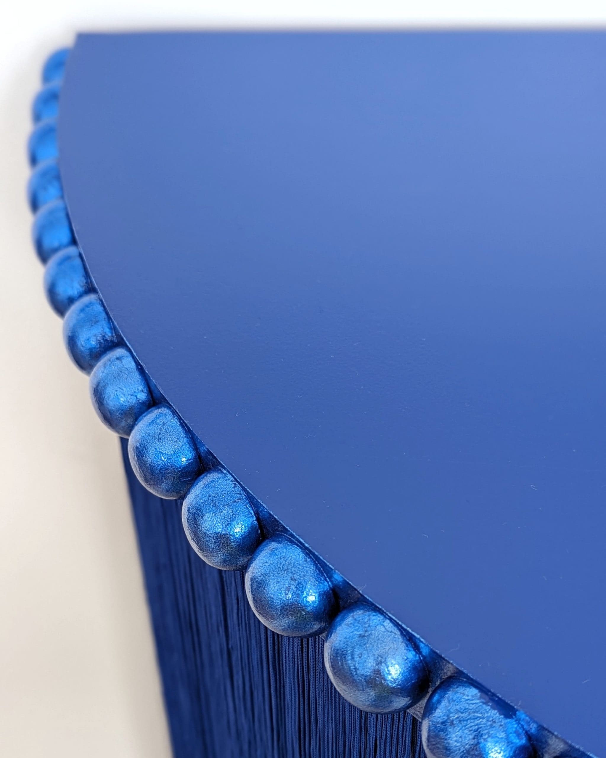 Delphine | Royal Blue Fringed Console Table