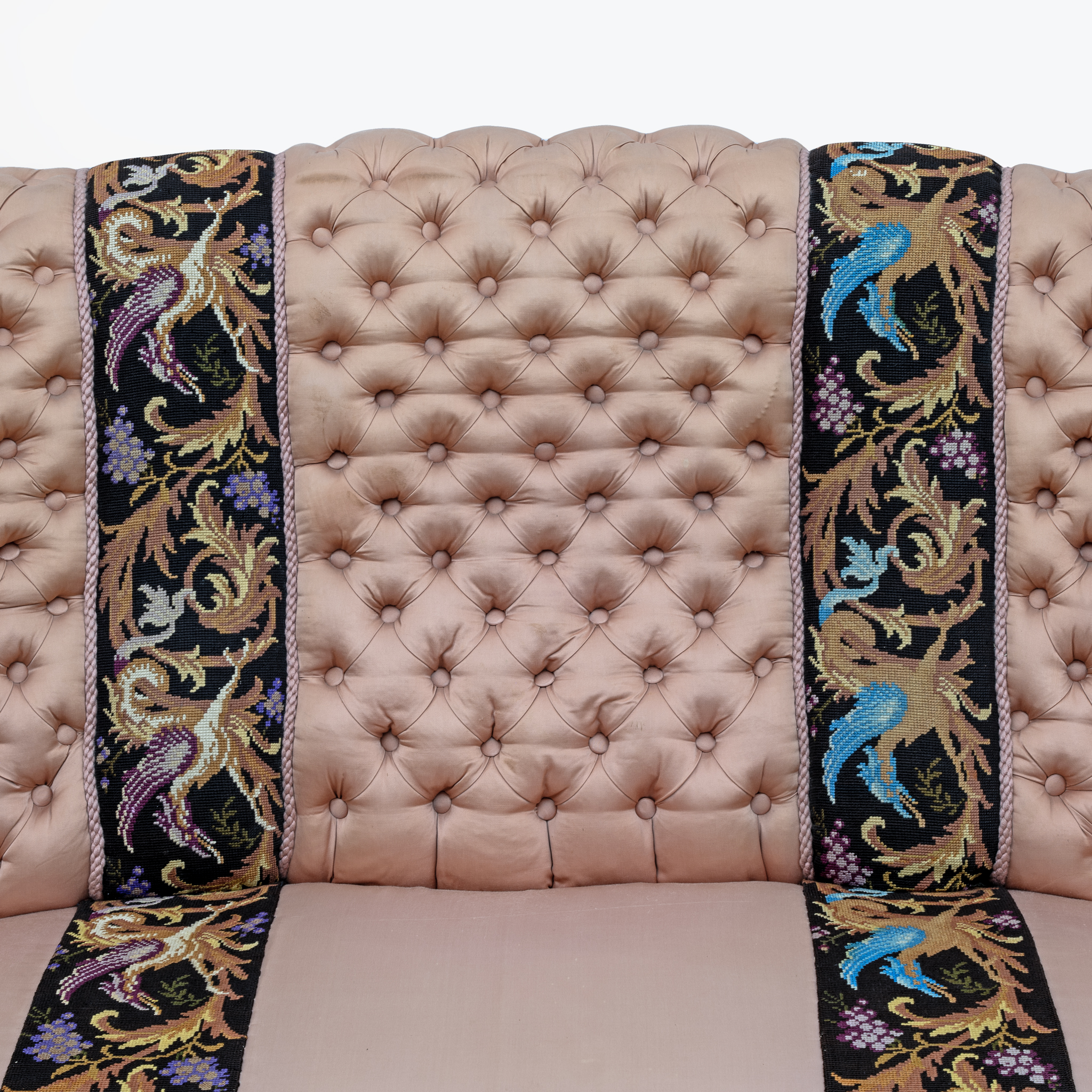 Rare 19th Century Napoleon III Silk Satin Sofa