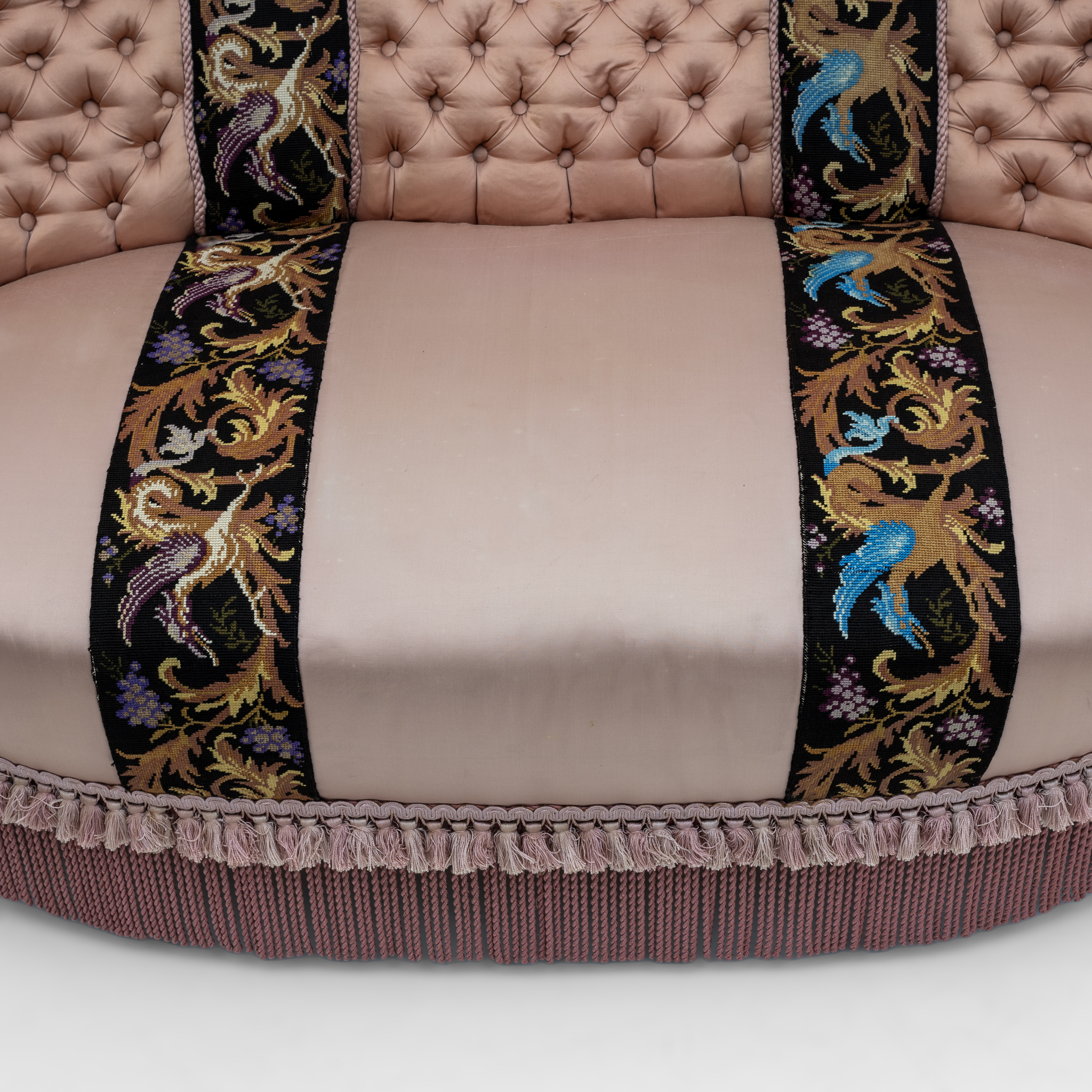 Rare 19th Century Napoleon III Silk Satin Sofa