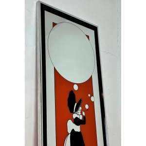 Vintage Art Deco Mirror Girl With Bubbles