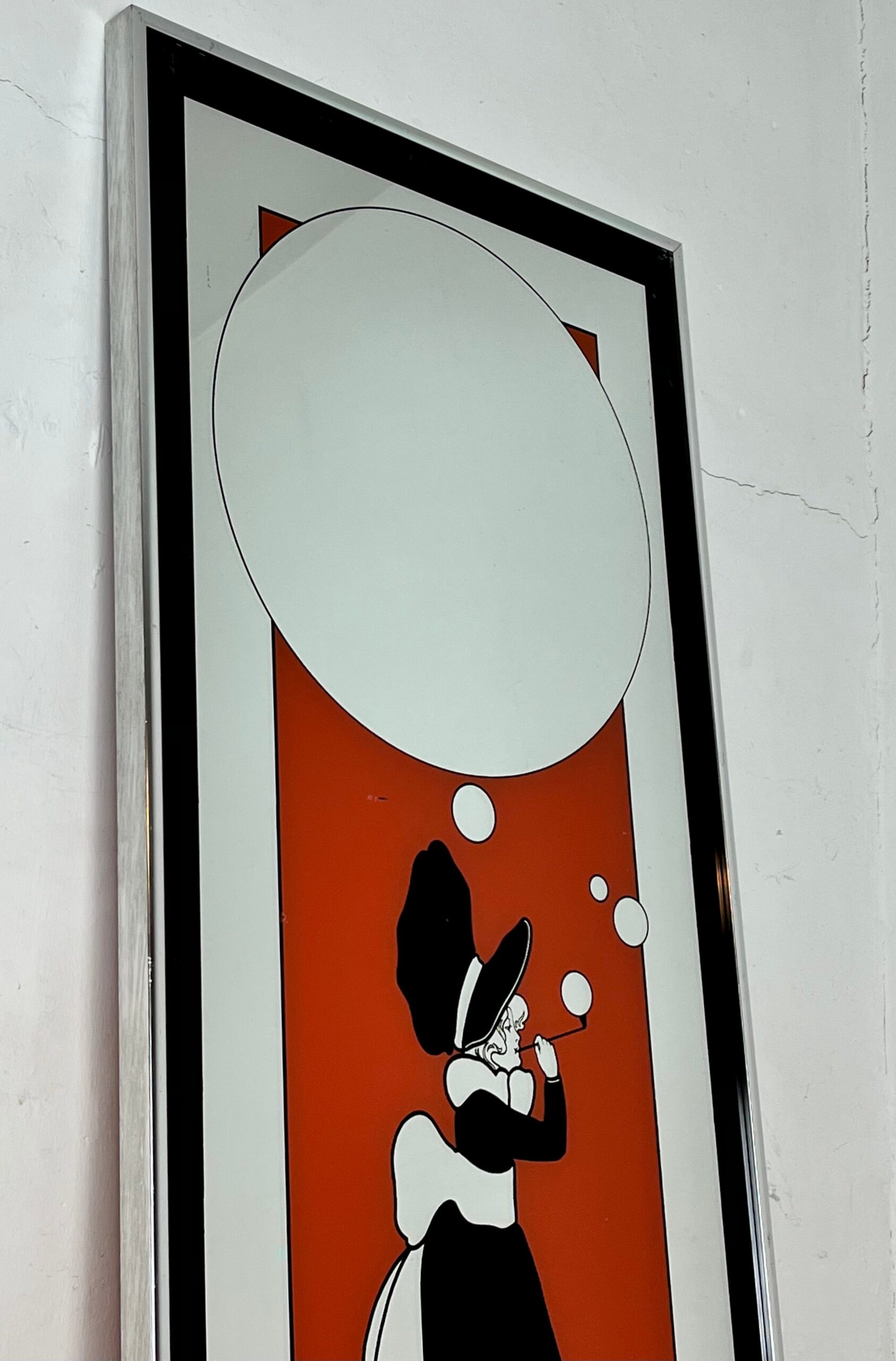 Vintage Art Deco Mirror Girl With Bubbles