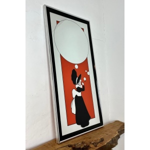 Vintage Art Deco Mirror Girl With Bubbles