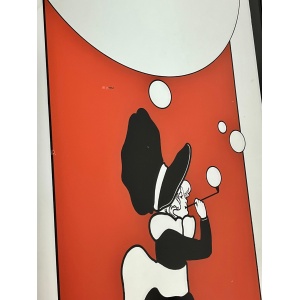 Vintage Art Deco Mirror Girl With Bubbles