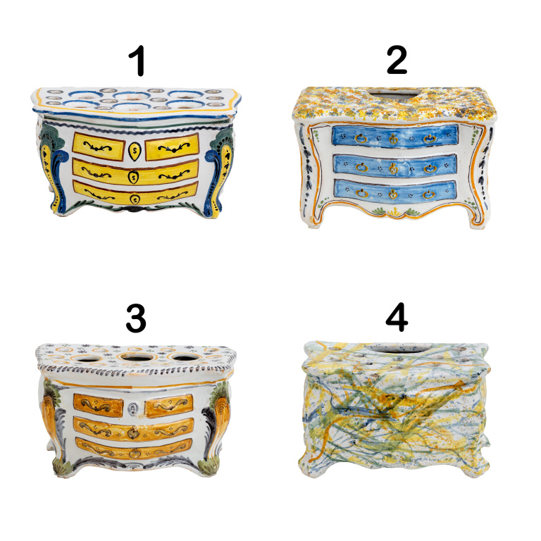 Second Half 18th Century France Shaped Planters "Commode" Nevers Manufacture - Image 2
