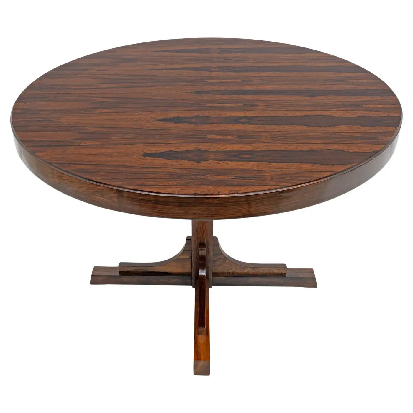 Gianfranco Frattini Style Mid-century Modern Italian Round Dining Table, 1970s