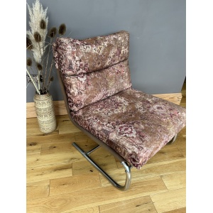 1970s chrome lounge chair designed for Habitat – new upholstery