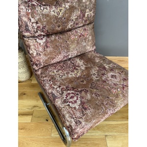 1970s chrome lounge chair designed for Habitat – new upholstery