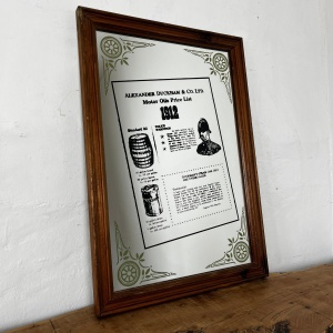 Vintage Pub Advertising Mirror Sign Alexander Duckham And Co Ltd Oil List 1912