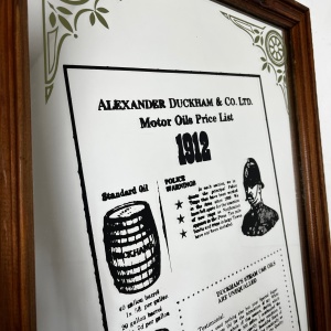 Vintage Pub Advertising Mirror Sign Alexander Duckham And Co Ltd Oil List 1912