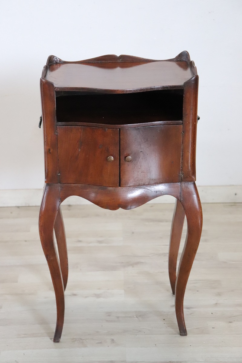 Antique Walnut Nightstand, Late 19th Century