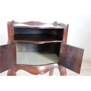 Antique Walnut Nightstand, Late 19th Century
