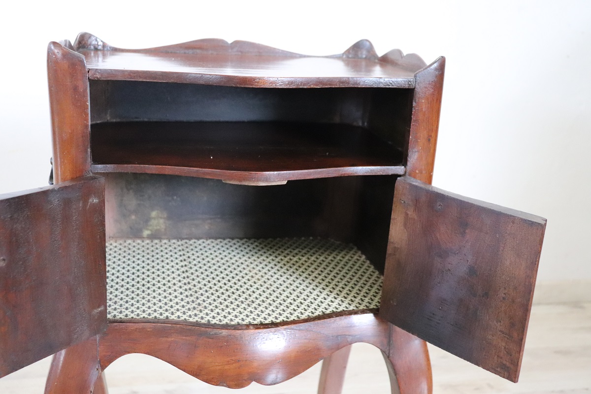 Antique Walnut Nightstand, Late 19th Century