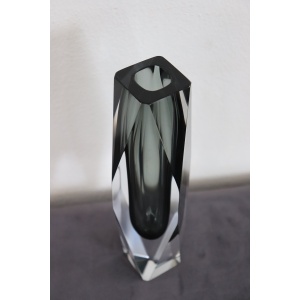 Art Glass Smoked Grey Vase By Flavio Poli For A. Mandruzzato, 1960s