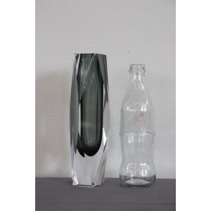 Art Glass Smoked Grey Vase By Flavio Poli For A. Mandruzzato, 1960s