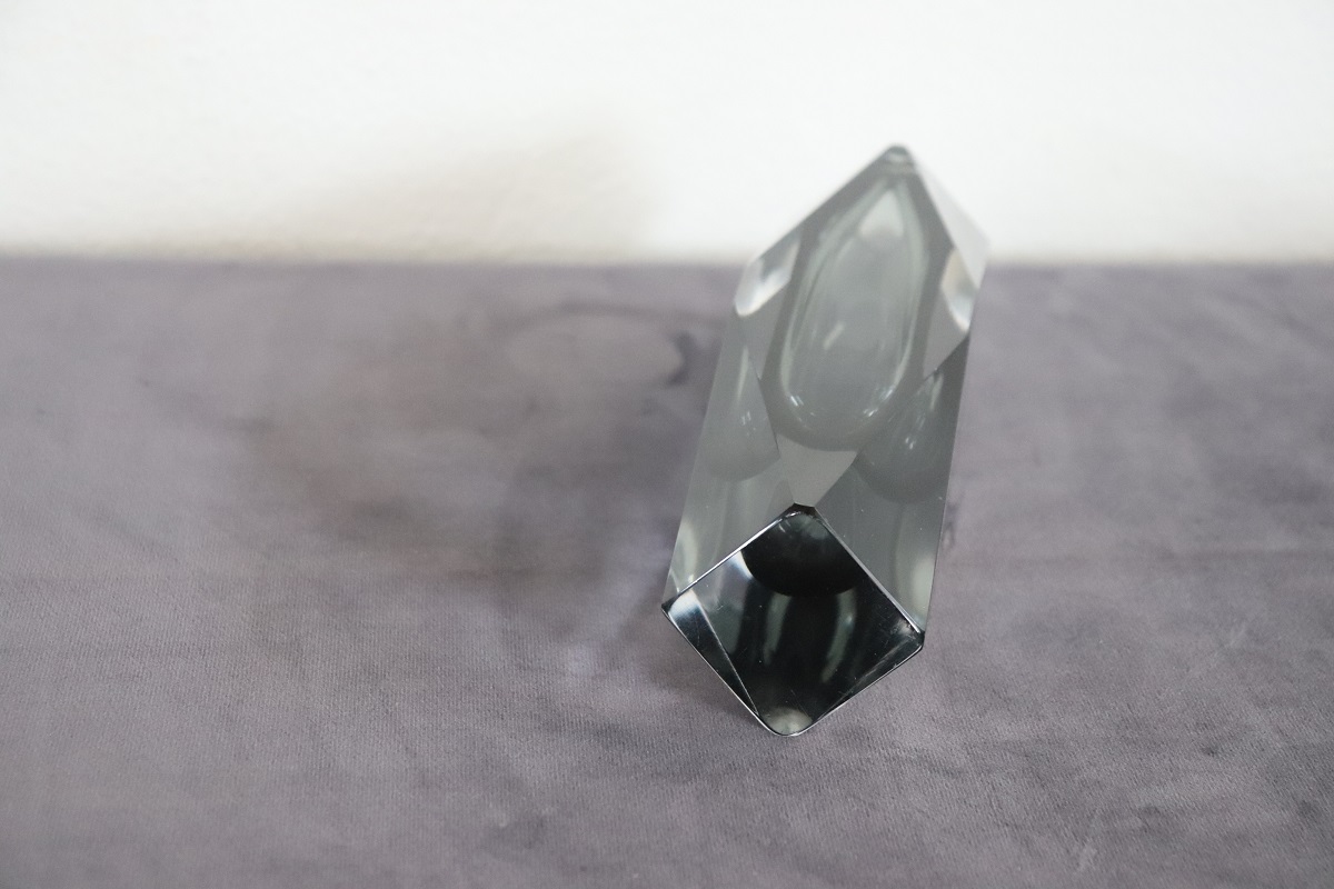 Art Glass Smoked Grey Vase By Flavio Poli For A. Mandruzzato, 1960s