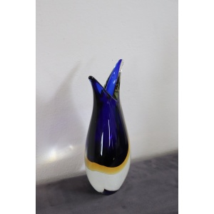 Blue and Yellow Murano Glass Vase from Formia, 1970s