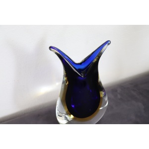 Blue and Yellow Murano Glass Vase from Formia, 1970s