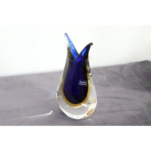 Blue and Yellow Murano Glass Vase from Formia, 1970s