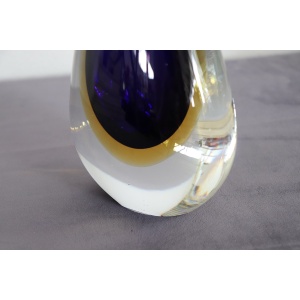 Blue and Yellow Murano Glass Vase from Formia, 1970s