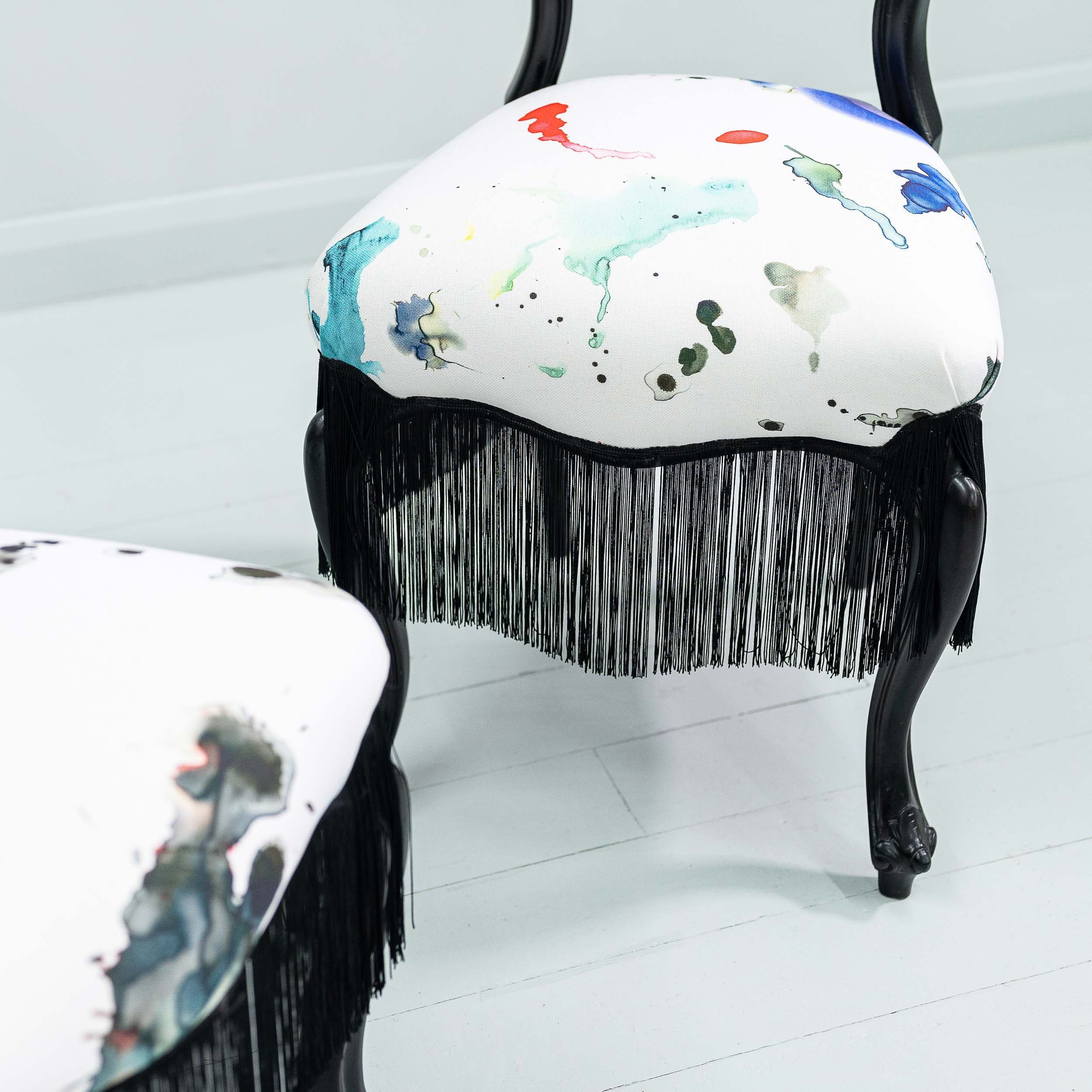 Fringed Balloon Back Chair by Jay & Co
