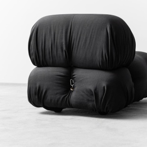 Black Fabric Armchair Chameleonda M. Bellini B&B 70's Modern Vintage