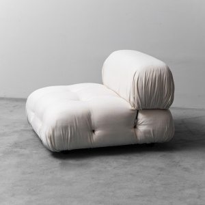 Chameleonda White Cotton Armchair M. Bellini B&B 70's Modern Vintage
