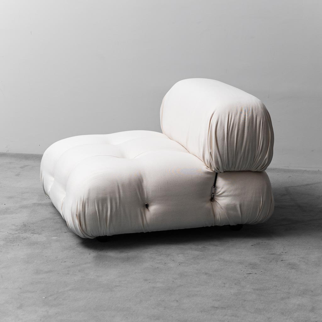 Chameleonda White Cotton Armchair M. Bellini B&B 70's Modern Vintage