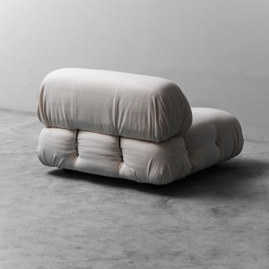 Chameleonda White Cotton Armchair M. Bellini B&B 70's Modern Vintage