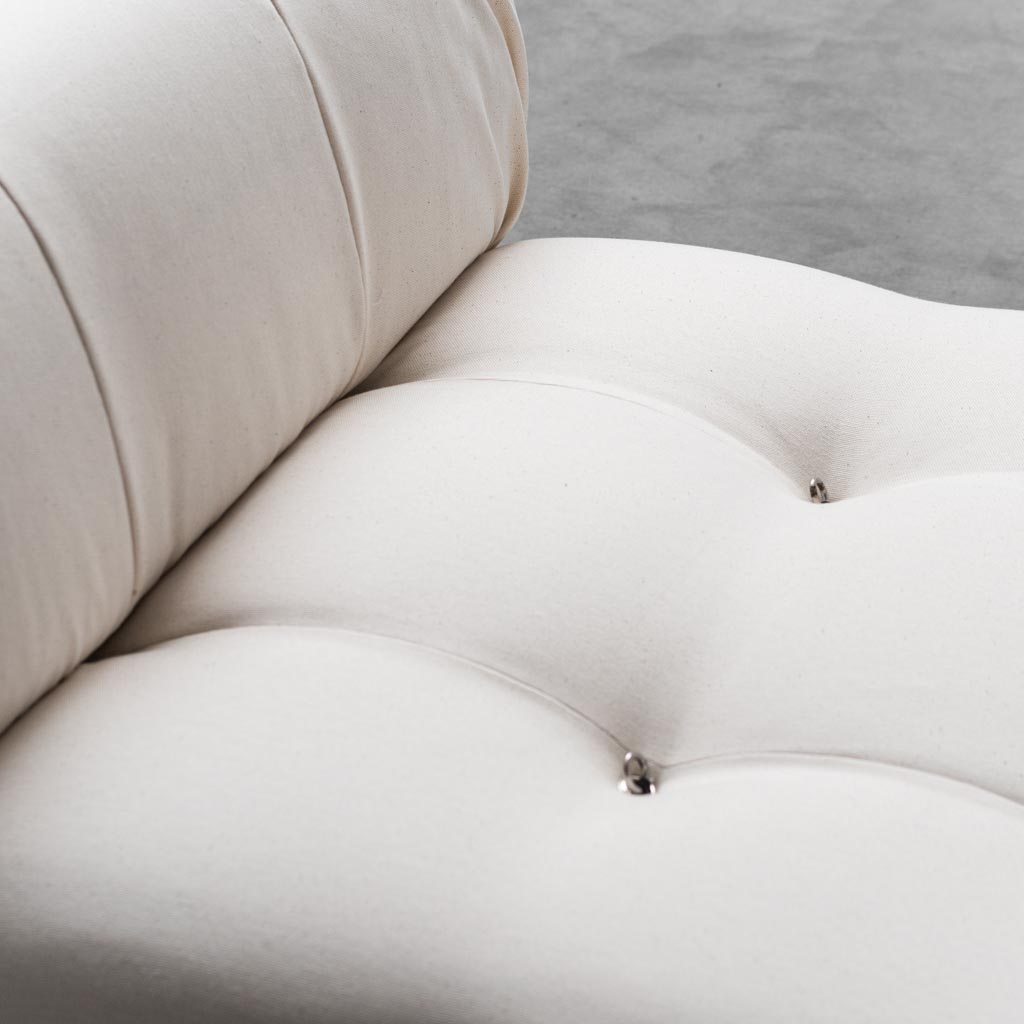 Chameleonda White Cotton Armchair M. Bellini B&B 70's Modern Vintage