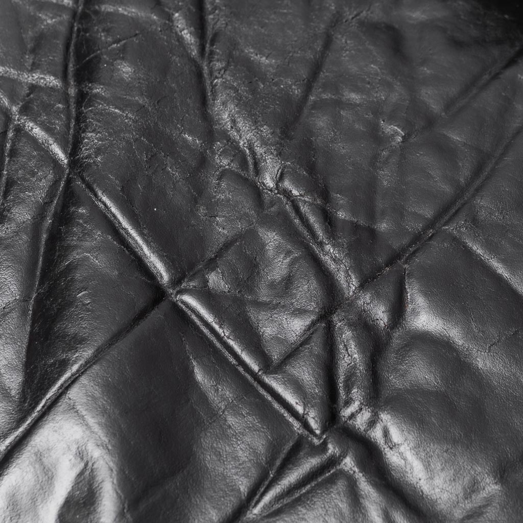 Modular Sofa In Black Leather Cinova Modern 70s