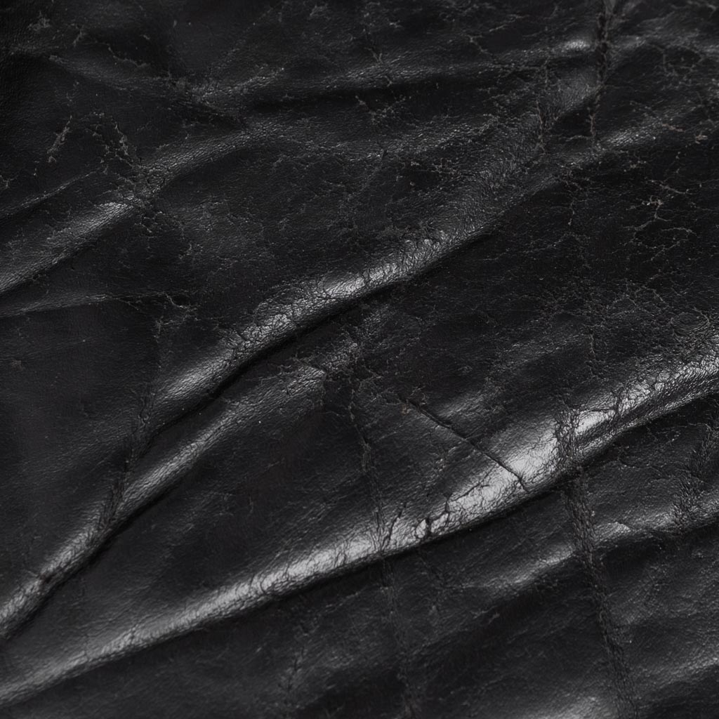 Modular Sofa In Black Leather Cinova Modern 70s