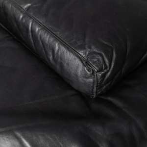 Modular Sofa In Black Leather Cinova Modern 70s