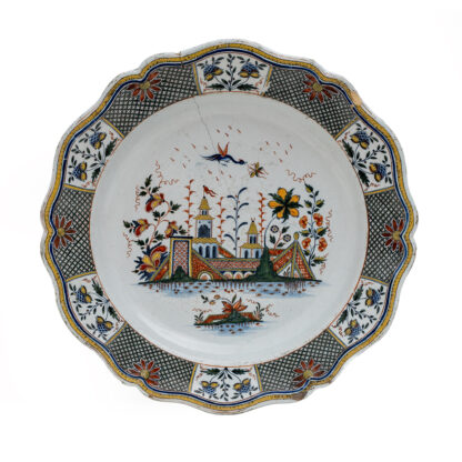 Big Dish. France, Rouen, Manufactory of Jean-Baptiste Guillibaud, around 1730 - Image 2