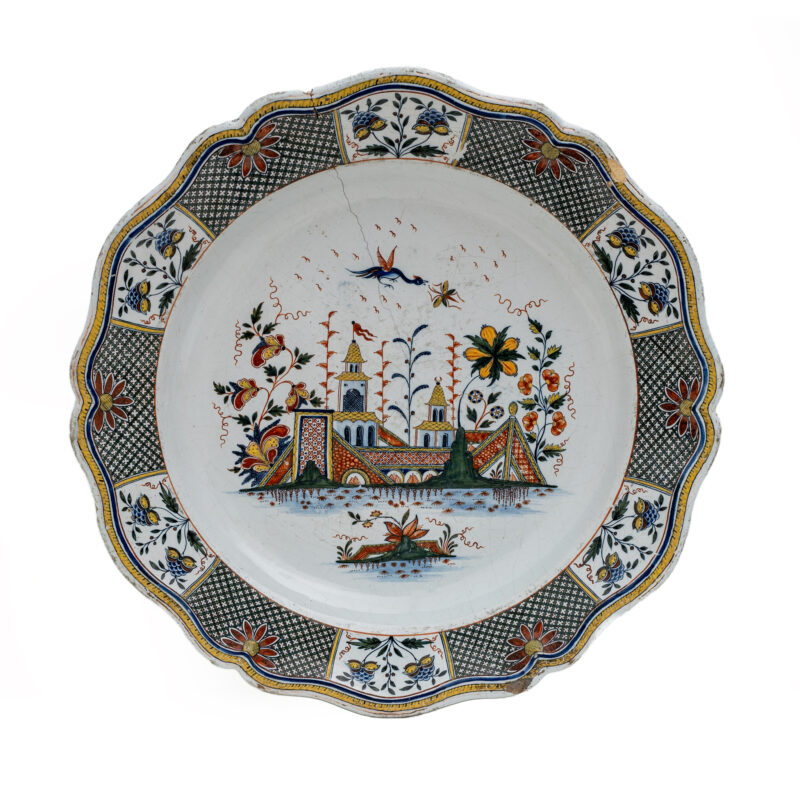 Big Dish. France, Rouen, Manufactory of Jean-Baptiste Guillibaud, around 1730