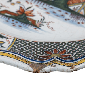Big Dish. France, Rouen, Manufactory of Jean-Baptiste Guillibaud, around 1730