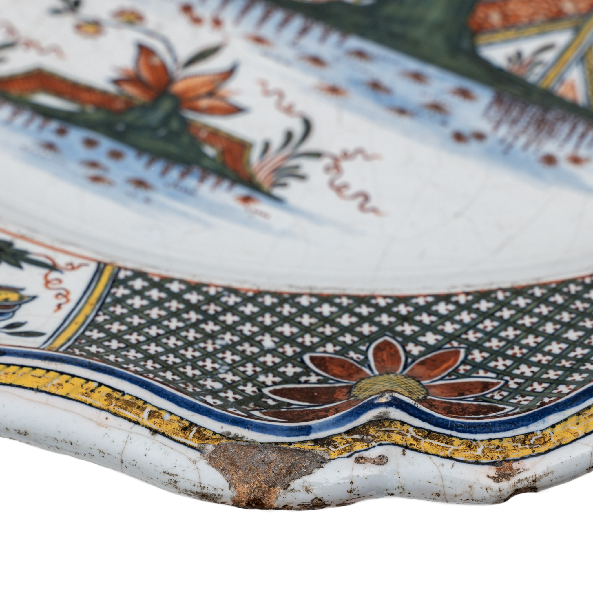 Big Dish. France, Rouen, Manufactory of Jean-Baptiste Guillibaud, around 1730