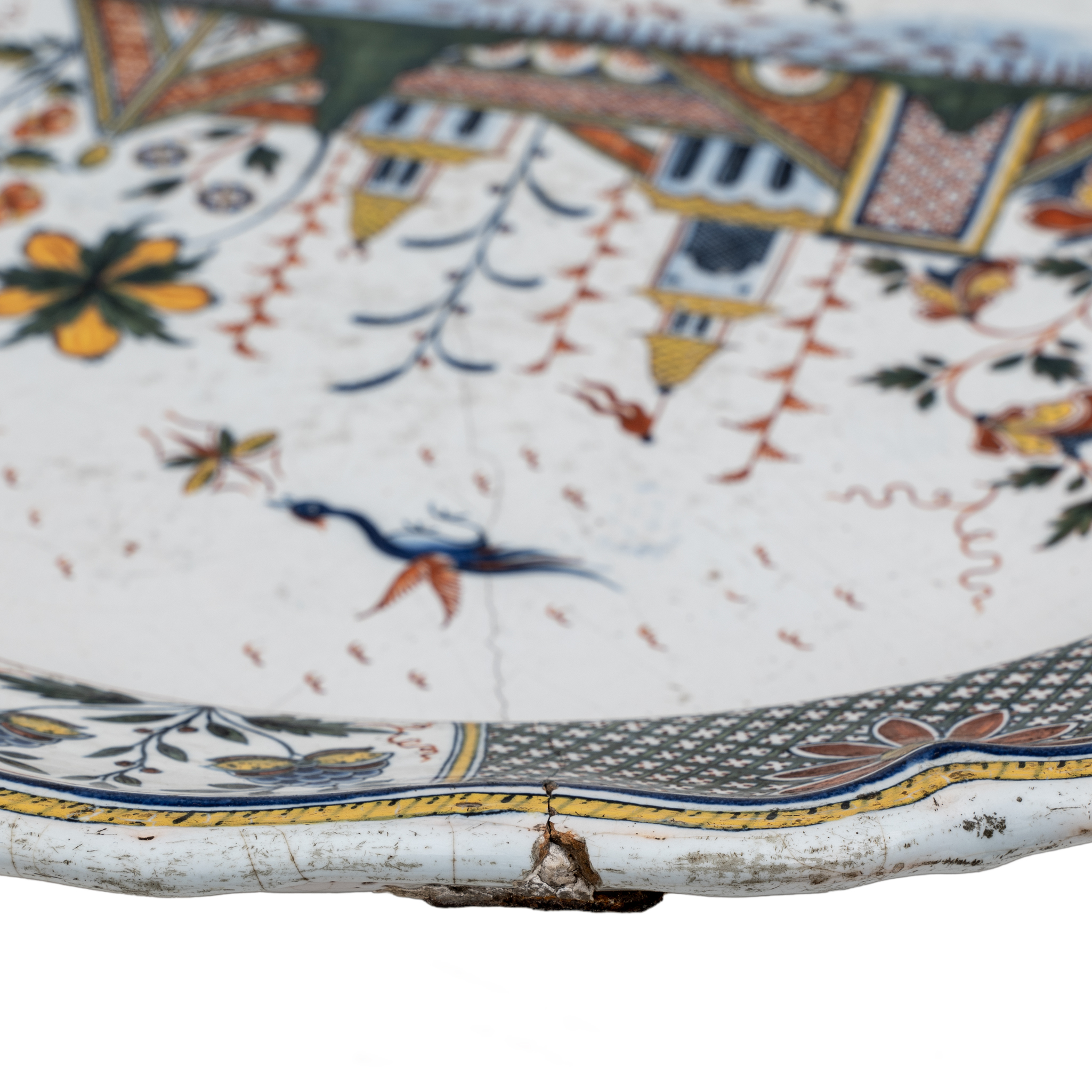 Big Dish. France, Rouen, Manufactory of Jean-Baptiste Guillibaud, around 1730