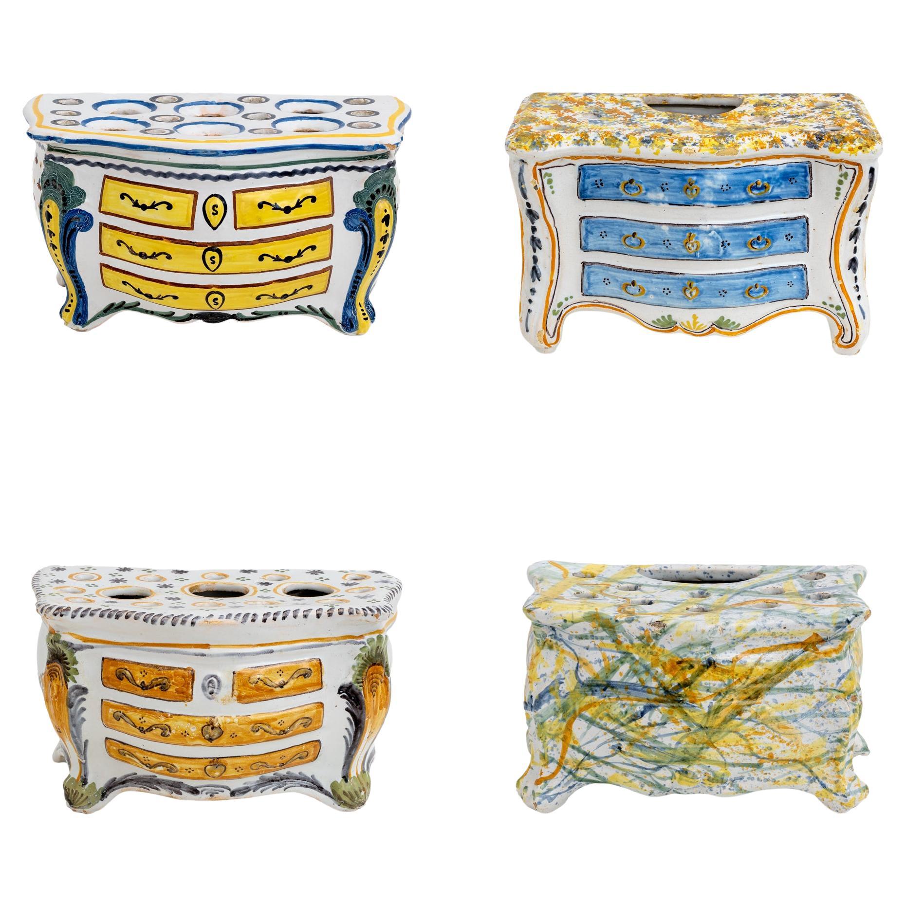 Second Half 18th Century France Shaped Planters Commode Nevers Manufacture