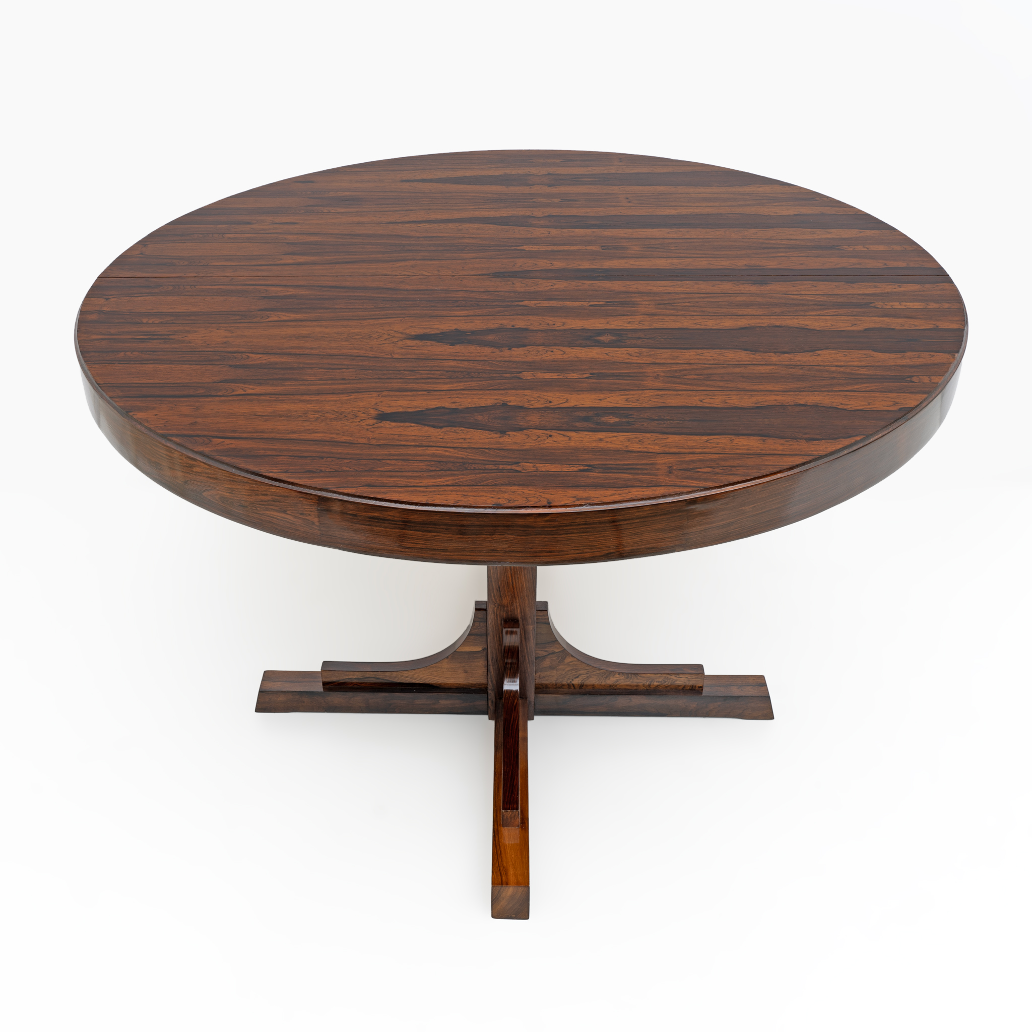 Gianfranco Frattini Style Mid-century Modern Italian Round Dining Table, 1970s