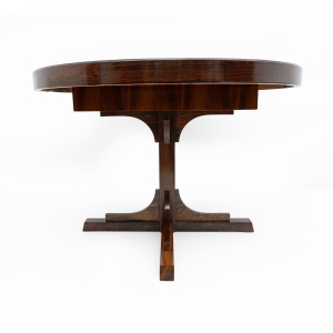 Gianfranco Frattini Style Mid-century Modern Italian Round Dining Table, 1970s