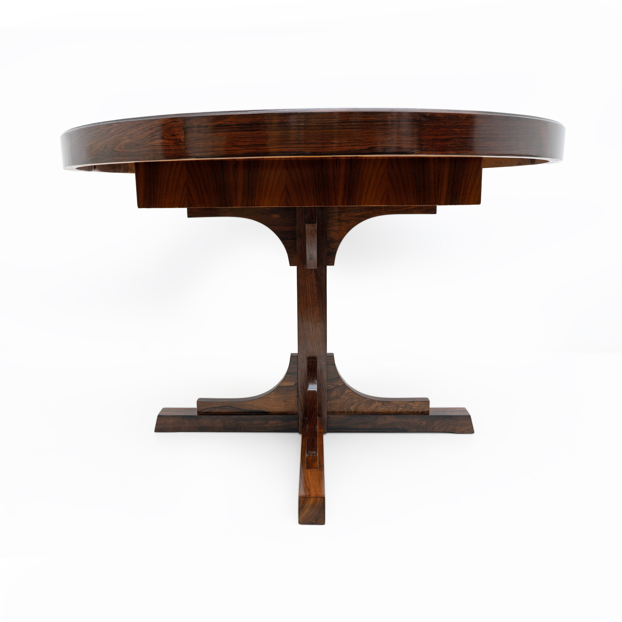 Gianfranco Frattini Style Mid-century Modern Italian Round Dining Table, 1970s