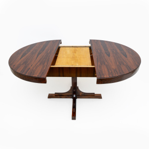 Gianfranco Frattini Style Mid-century Modern Italian Round Dining Table, 1970s