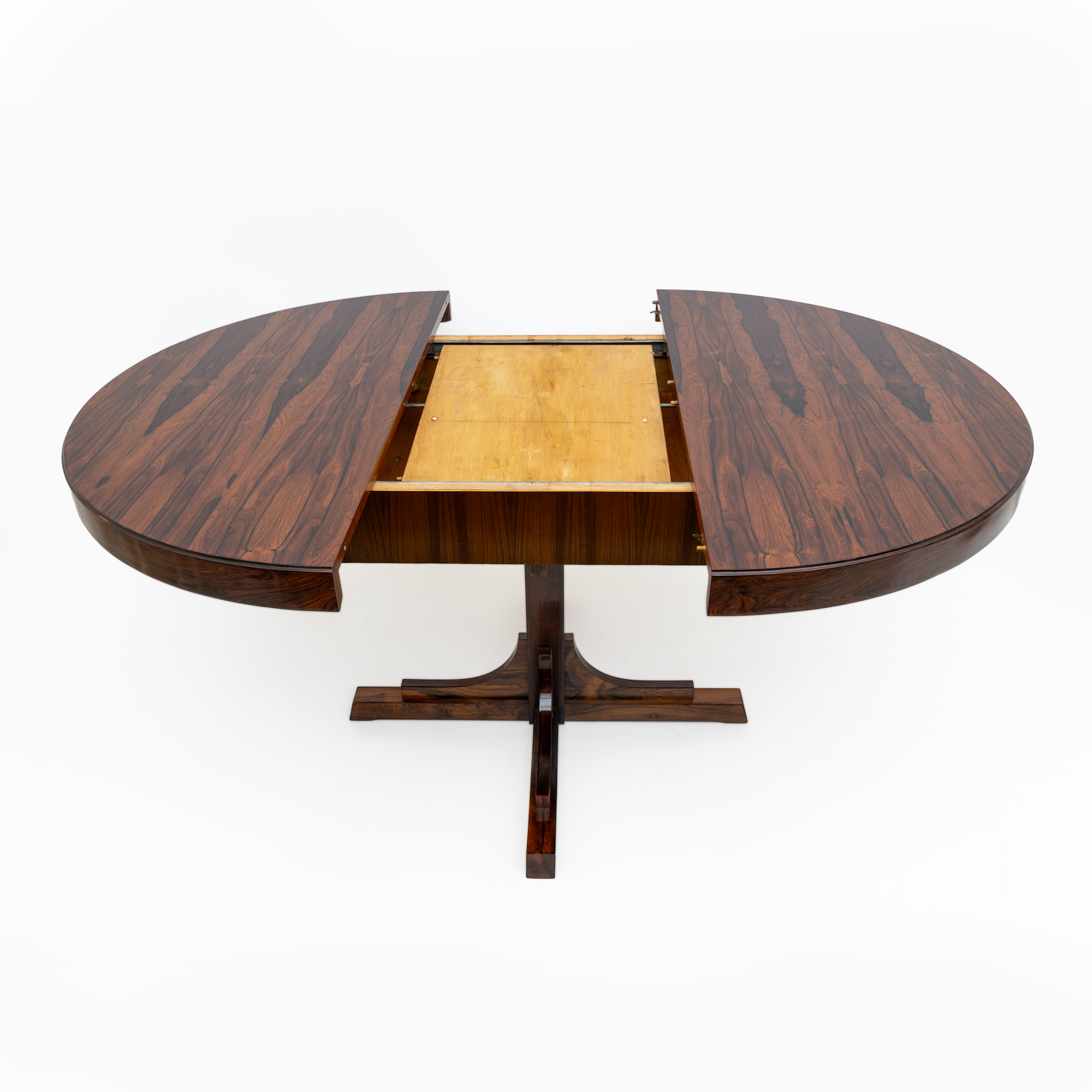 Gianfranco Frattini Style Mid-century Modern Italian Round Dining Table, 1970s