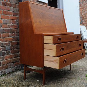 Vintage Danish Teak Bureau By Arne Hovmand Olsen For Mogens Kold, 1960s