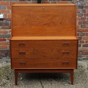 Vintage Danish Teak Bureau By Arne Hovmand Olsen For Mogens Kold, 1960s