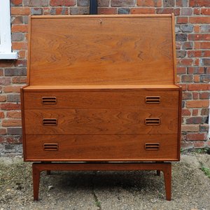 Vintage Danish Teak Bureau By Arne Hovmand Olsen For Mogens Kold, 1960s