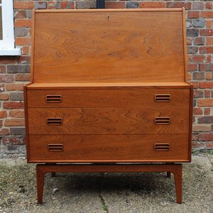 Vintage Danish Teak Bureau By Arne Hovmand Olsen For Mogens Kold, 1960s